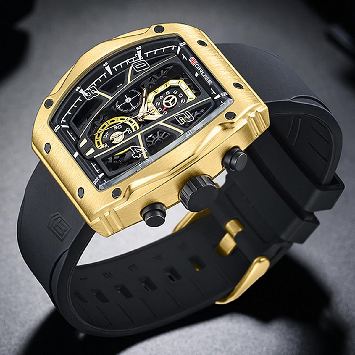 Relojes de hombre Reloj de cuarzo analógico cuadrado de lujo para