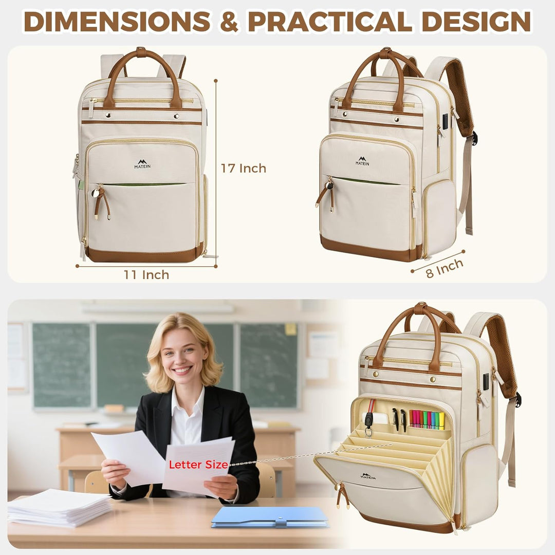 MATEIN Mochila de trabajo para profesores con compartimento para al...