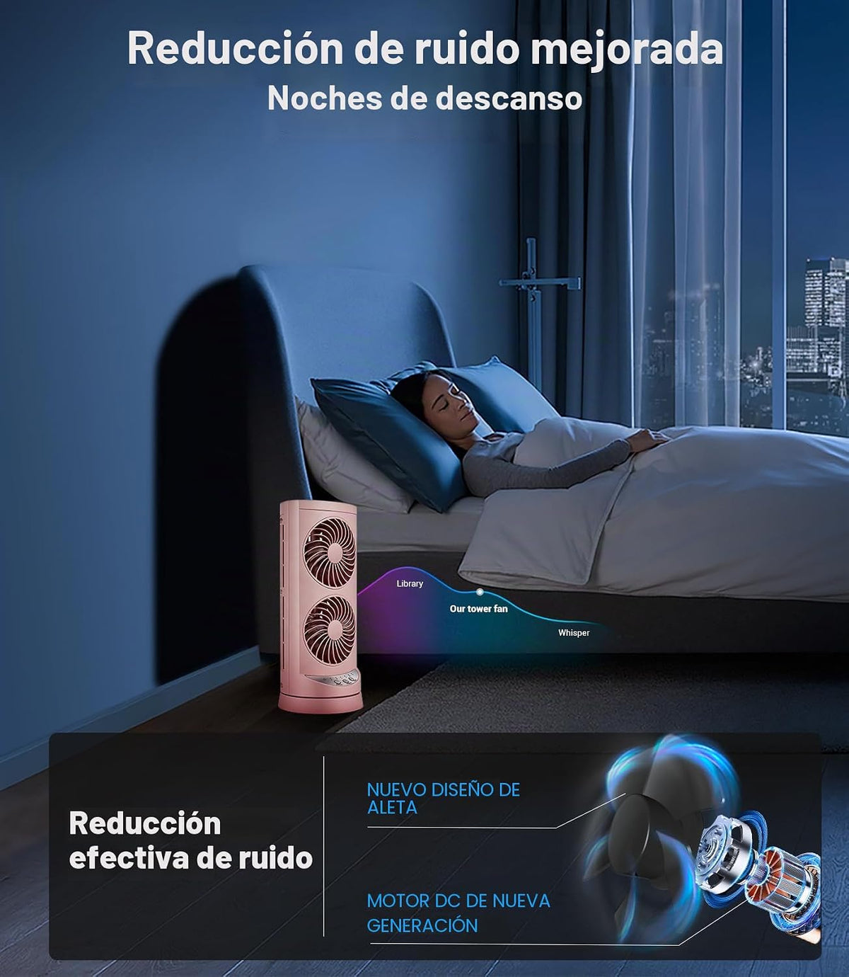 Ventiladores de refrigeración de torre personal que soplan aire frí...