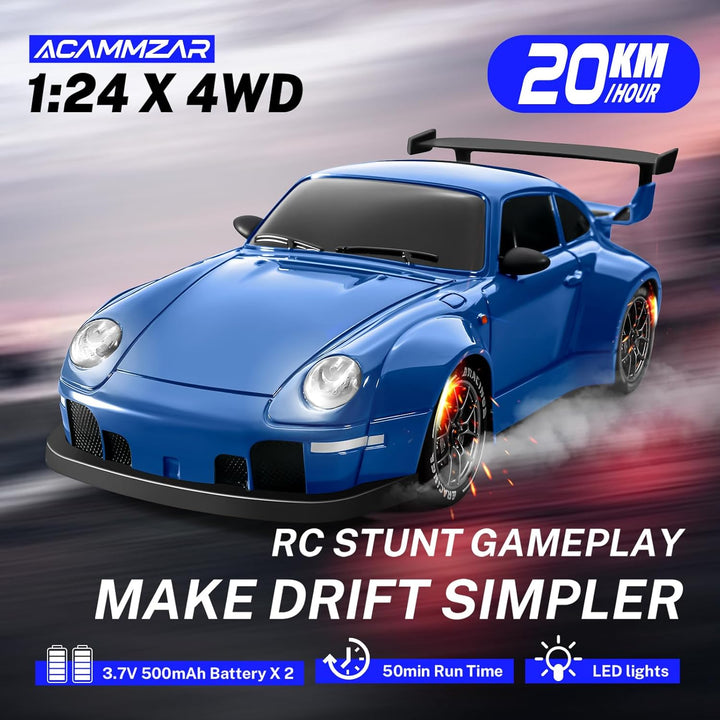 ACAMMZAR Coche de deriva a control remoto 1:24 para niños, 20 KM\/H...