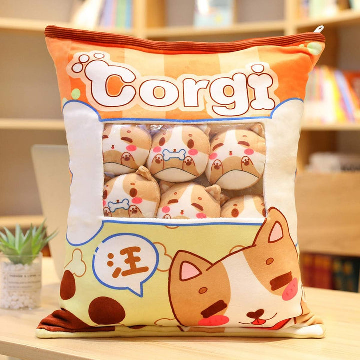 REFAHB Almohada de felpa con diseño de animales corgi, regalo para...