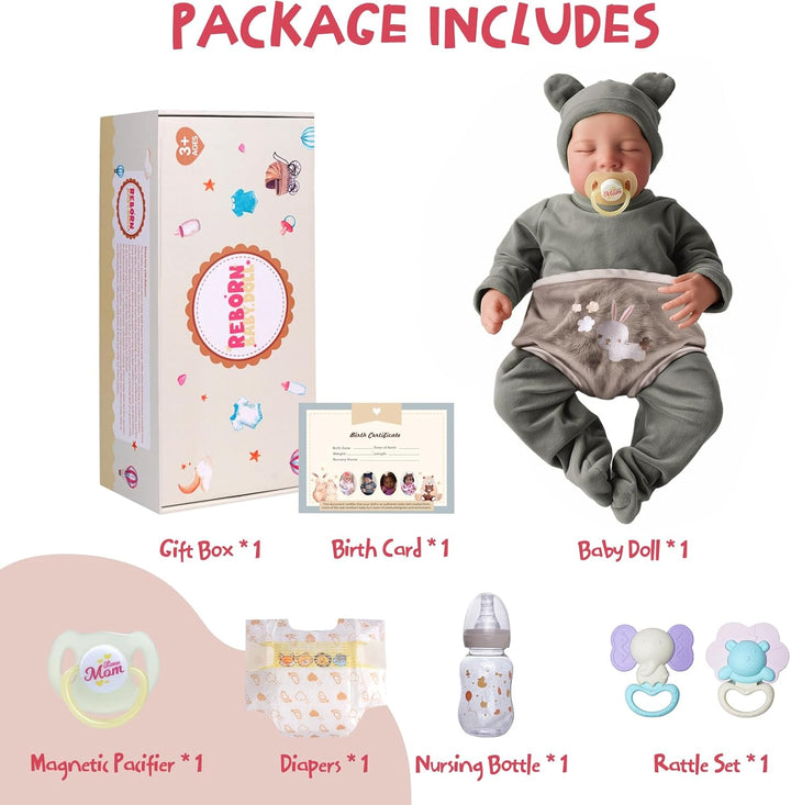 JIZHI Reborn Baby Dolls Boy - Muñeca de bebé recién nacida realista...