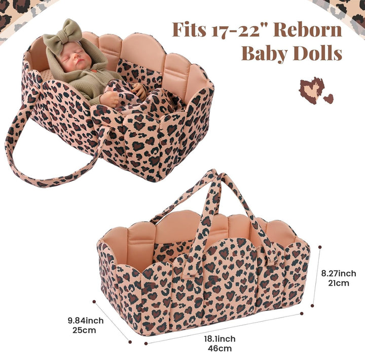 BABESIDE Juego de 3 piezas de moisés para muñeca con ropa de cama p...