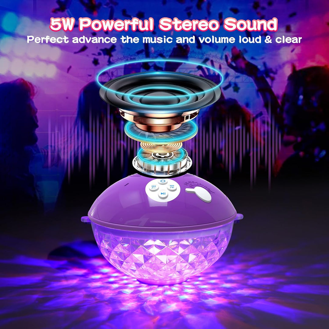 Blufree Altavoces Flotantes de Piscina con Luces Coloridas, Altavoz...