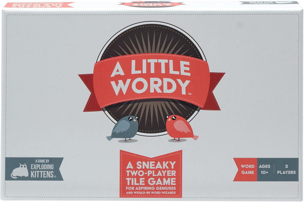 Exploding Kittens Little Wordy, 2 jugadores, edad 10+, juego de palabras