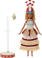 ​Mattel Disney Collector Moana - Muñeca coleccionable de moda con aspecto ceremonial con accesorio de concha, para niños y coleccionistas, inspirada en la película de acción en vivo