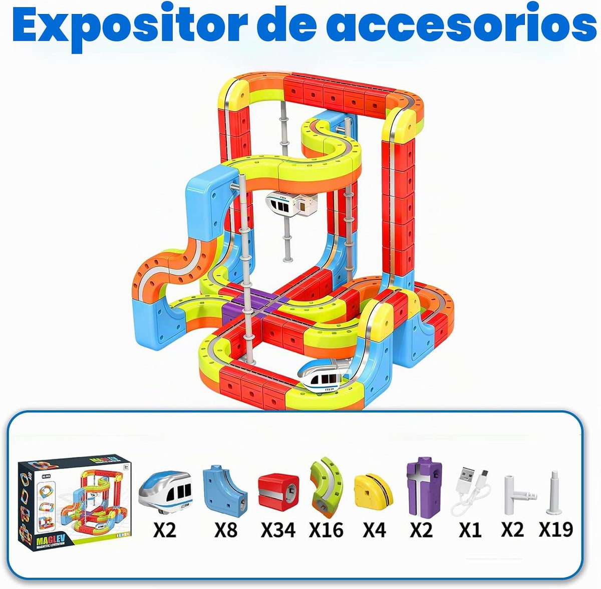 Juego de juguetes de tren magnético eléctrico, pista de carreras flexible para niños de 3, 4, 5, 6, 7, 8, rodillos magnéticos de gravedad para niños pequeños, pista de cubo infinito 3D, regalo de