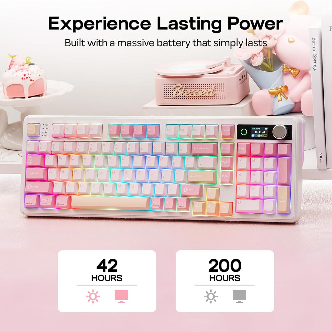 EPOMAKER TH99 PRO Teclado mecánico 96% con pantalla y perilla, 1000...