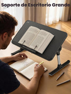 SAIJI Soporte de libro para leer manos libres con clips de papel en la cama