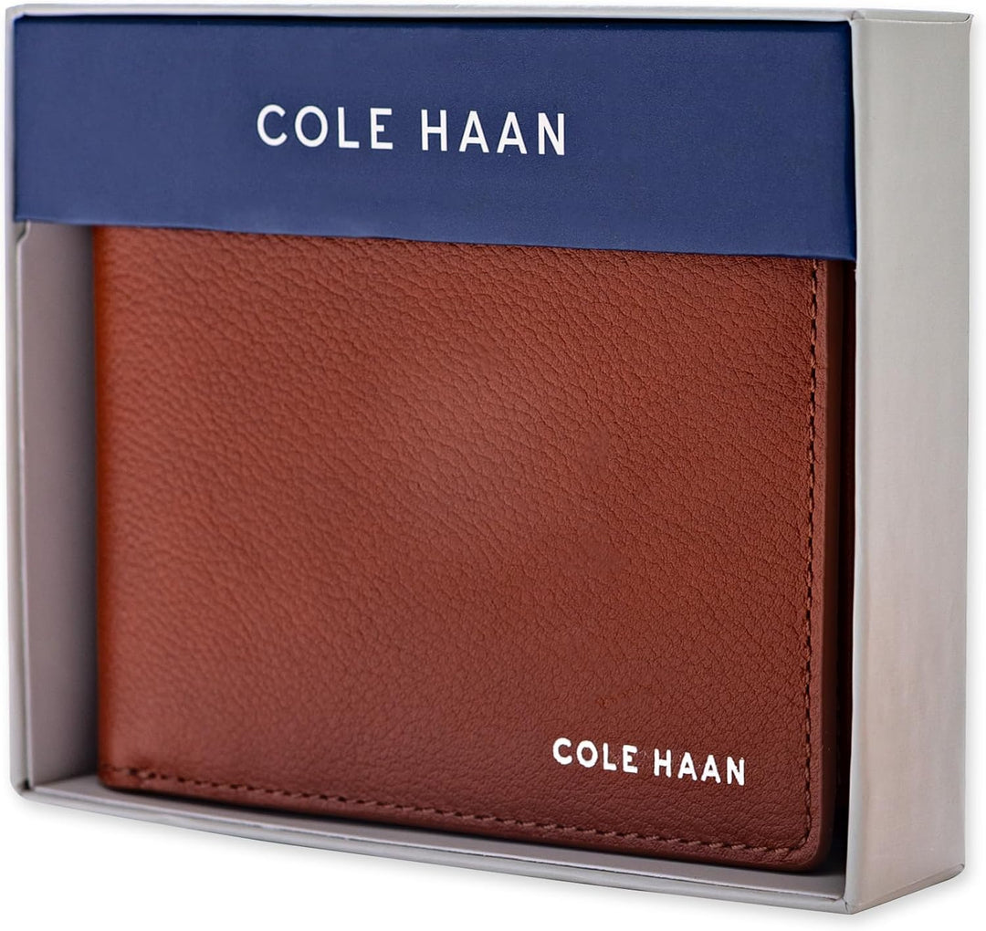 Cartera de cuero RFID para hombre de Cole Haan, plegable diaria