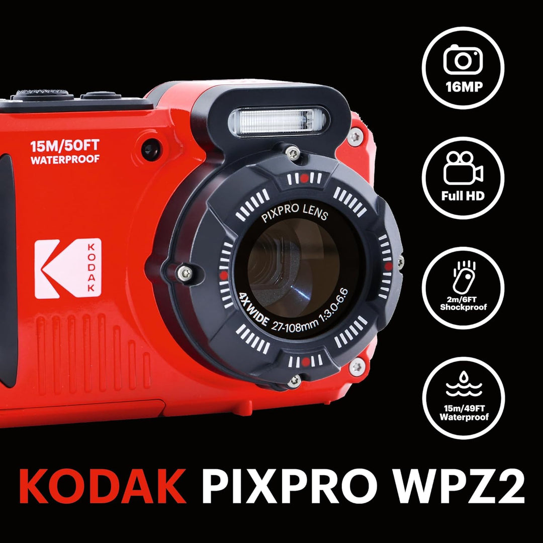 Cámara digital KODAK PIXPRO WPZ2 resistente a prueba de agua 16MP c...