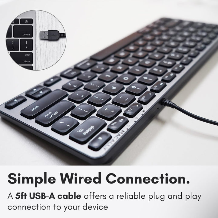Macally - Teclado con cable retroiluminado para Mac, compatible con...