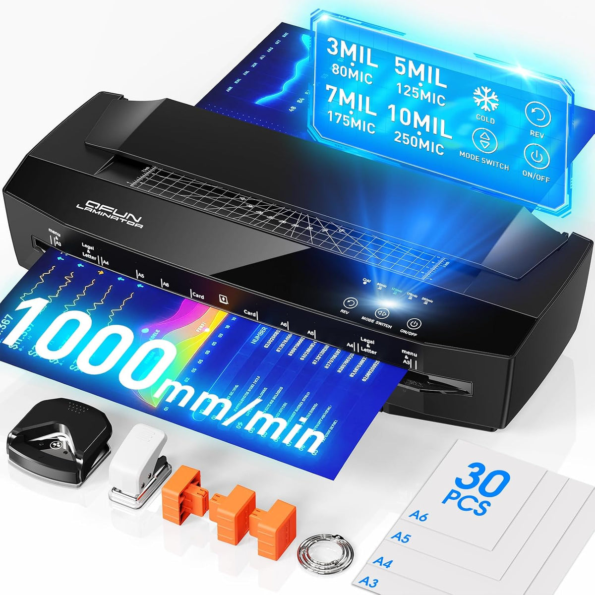 Qfun 10 Mil Laminador térmico 11x17 Máquina de laminado de alta resistencia para negocios