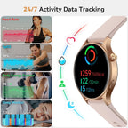 Aeac - Reloj inteligente para mujer, monitor de actividad de pantalla ultra transparente AMOLED con monitor de frecuencia cardíaca, sueño/SpO2, reloj inteligente para iPhone/Samsung/Android