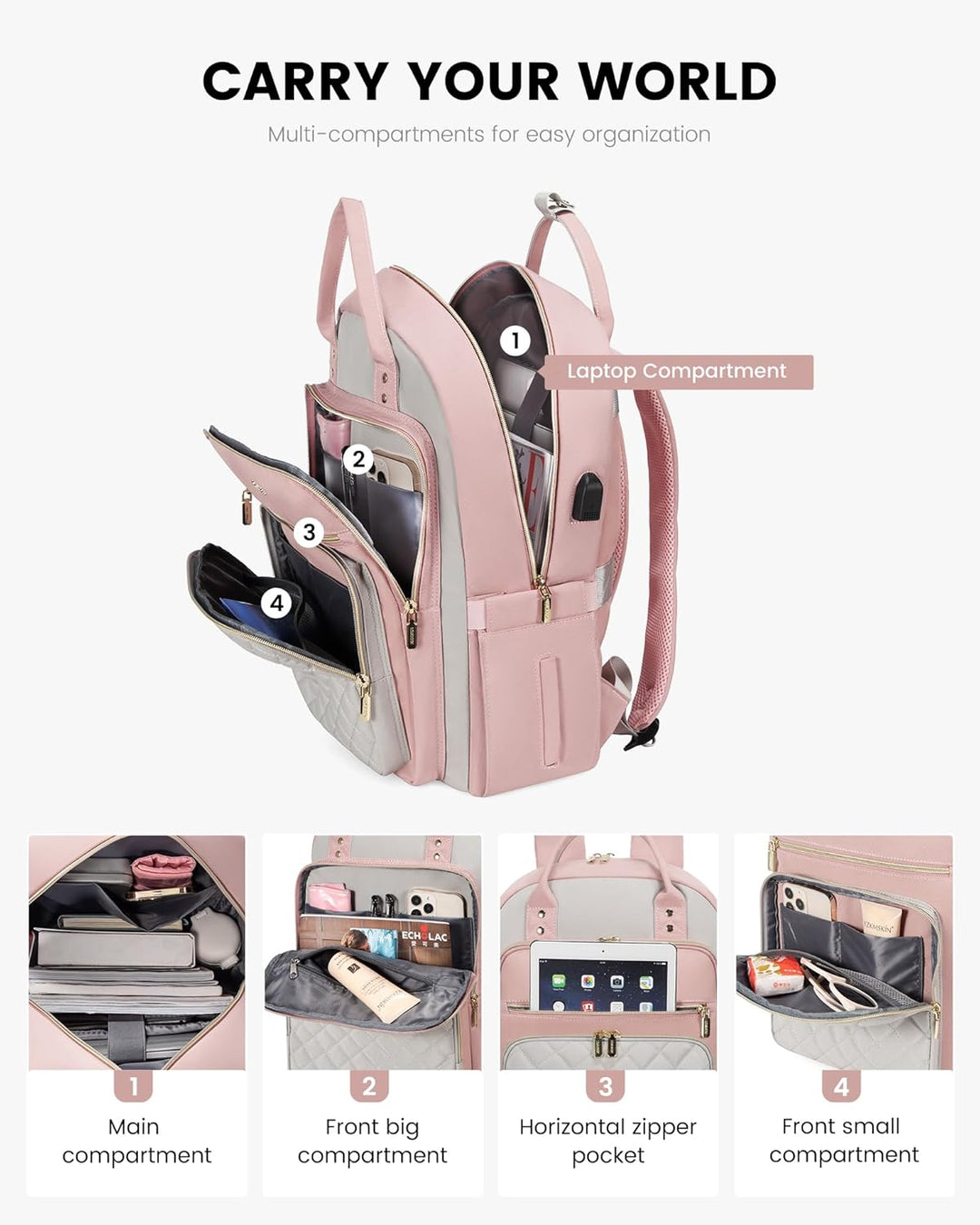 LOVEVOOK Mochila para computadora portátil para mujer, mochila para...