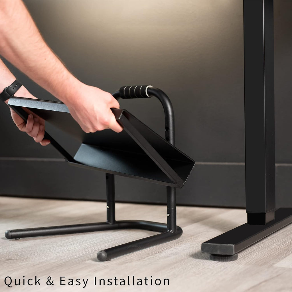 Lámpara VIVO Reposapiés ergonómico ajustable en altura con plataforma de alivio, taburete elevado para estación de trabajo cómoda de sentarse a pararse, superficie antideslizante, portátil, para uso en casa