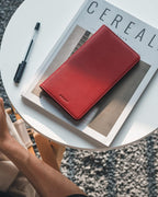 VULKIT Portapasaportes Billetera con Bloqueo RFID Cartera de Viaje para Hombres y Mujeres, Rojo, Cartera de viaje