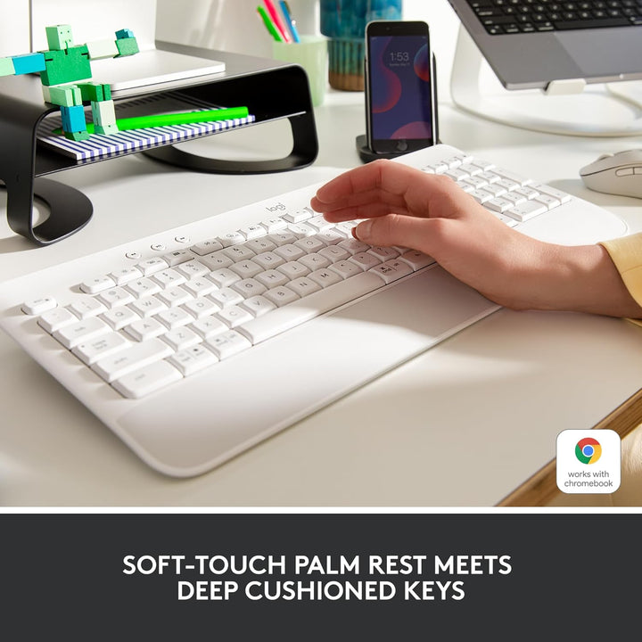 Logitech Signature K650 Comfort - Teclado inalámbrico de tamaño com...