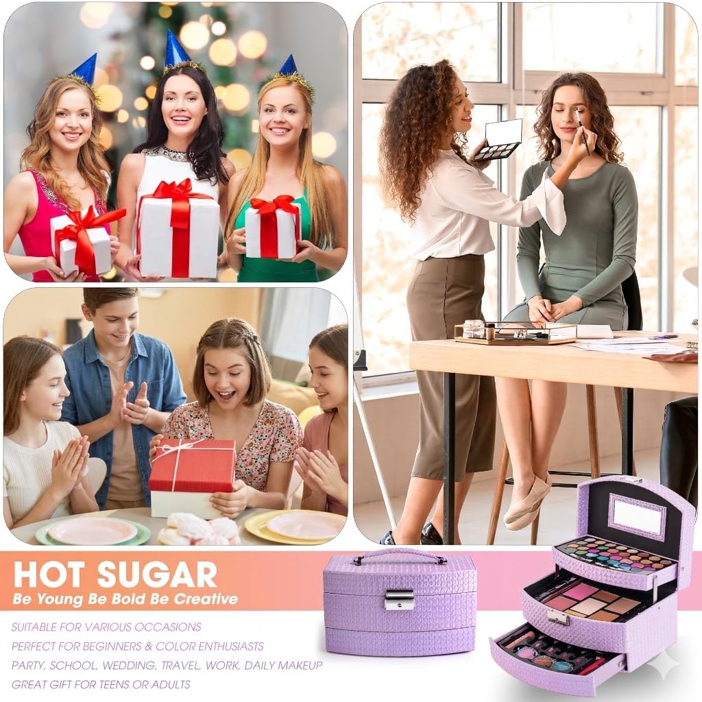 Hot Sugar Kit de maquillaje para niñas para regalo de cumpleaños, j...