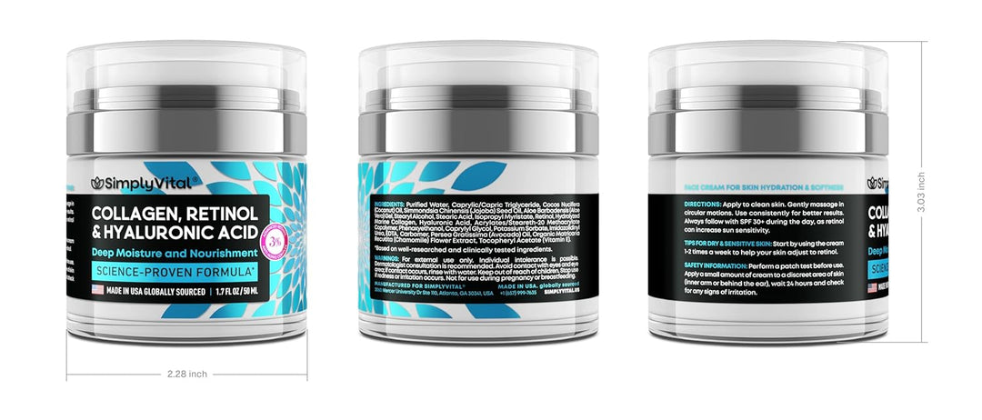 SimplyVital Crema de colágeno, retinol y ácido hialurónico - Hidrat...