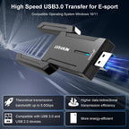 NEWFAST AX5400 Adaptador USB WiFi 6 para PC de escritorio Tri-Band USB 3.0