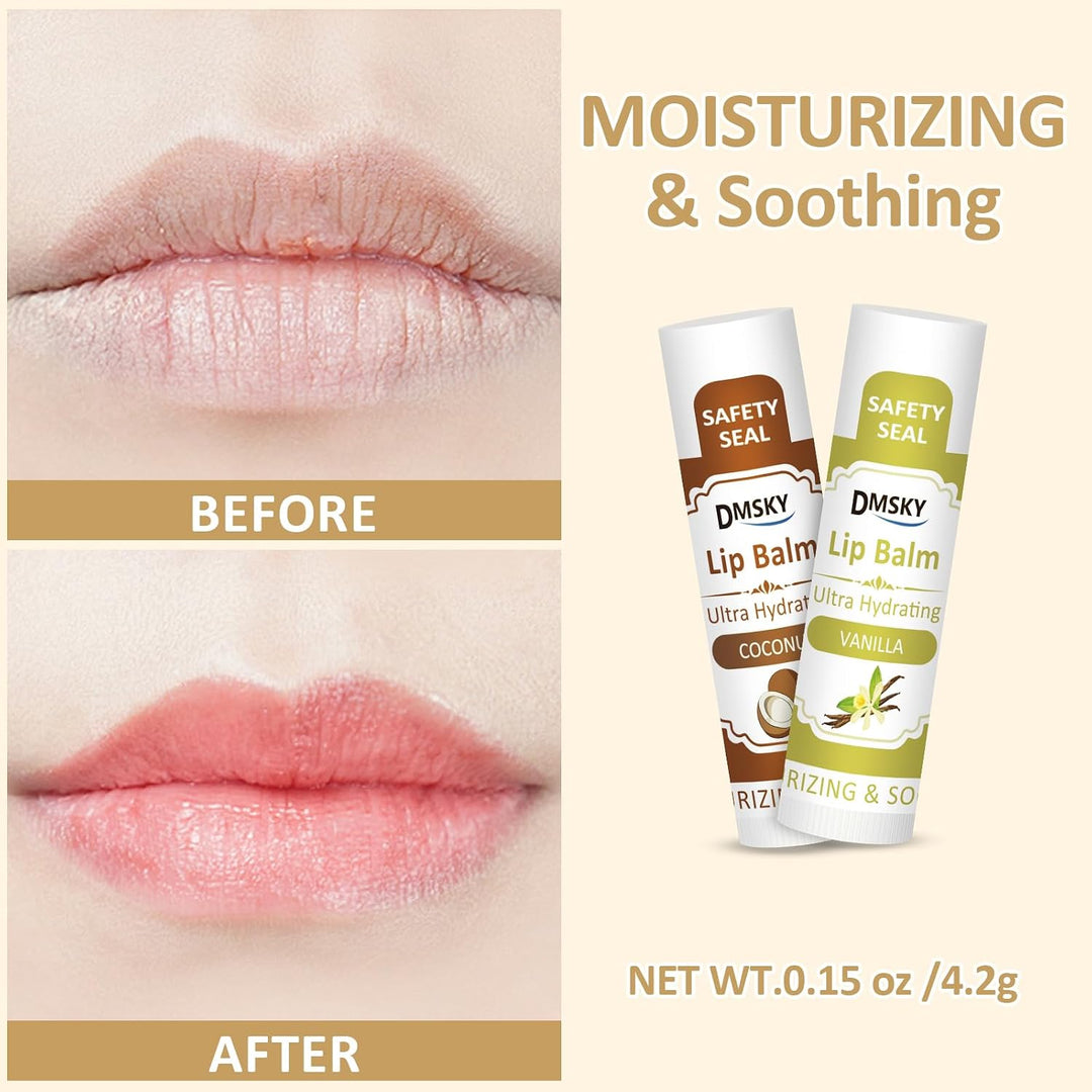 DMSKY Paquete de 240 bálsamos labiales, bálsamo labial natural a gr...