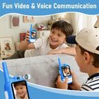 Walkie Talkies de video para niños, paquete de 2 walkie talkies recargables con pantalla a color HD, video en tiempo real, juguetes de campamento al aire libre y regalos de cumpleaños para