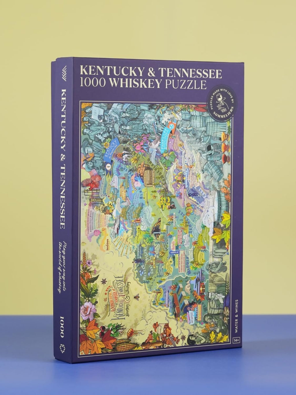 Rompecabezas de Whiskey de Kentucky y Tennessee - Rompecabezas de 1000 Piezas para Adultos - Único y Dibujado a Mano