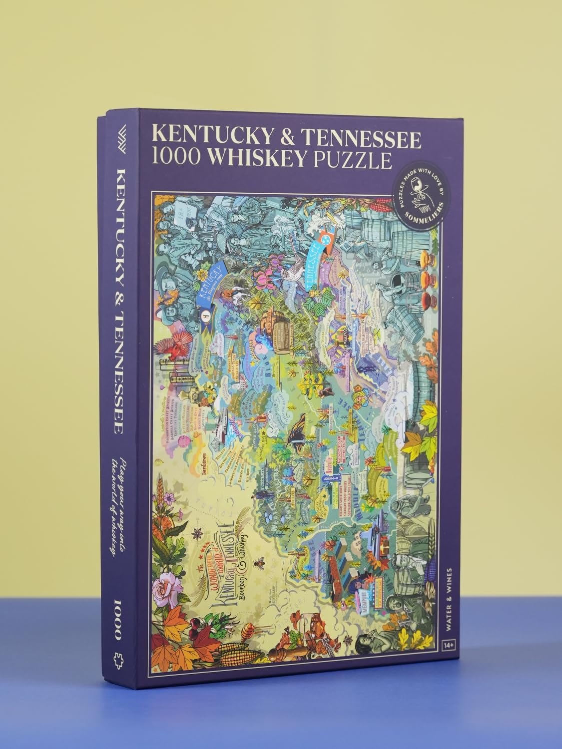 Rompecabezas de Whiskey de Kentucky y Tennessee - Rompecabezas de 1000 Piezas para Adultos - Único y Dibujado a Mano