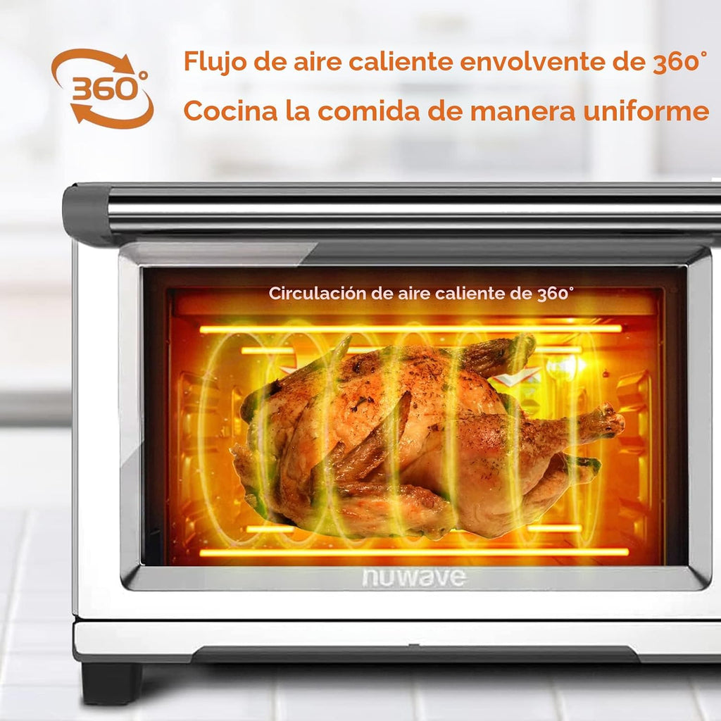 Nuwave Horno de convección con freidora de aire Bravo XL, combo de parrilla