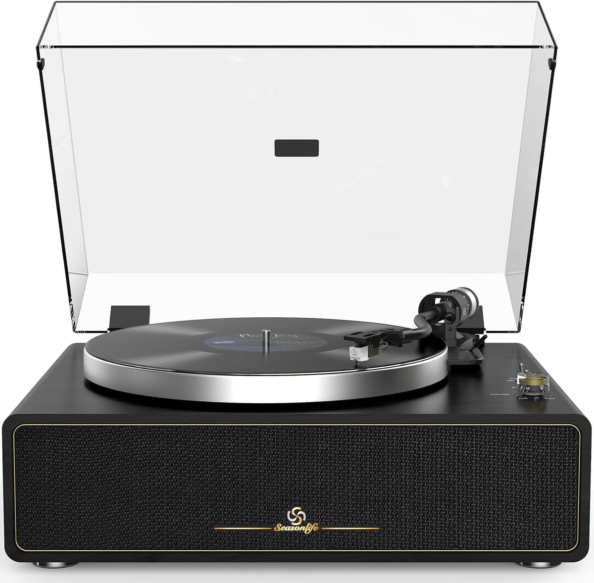 Seasonlife® Reproductor de discos todo en uno con 4 altavoces y Bluetooth
