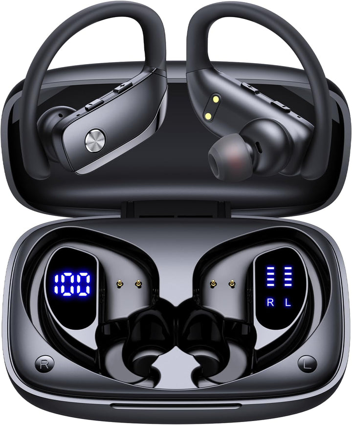 bmani Auriculares inalámbricos con Bluetooth con pantalla LED de 80...