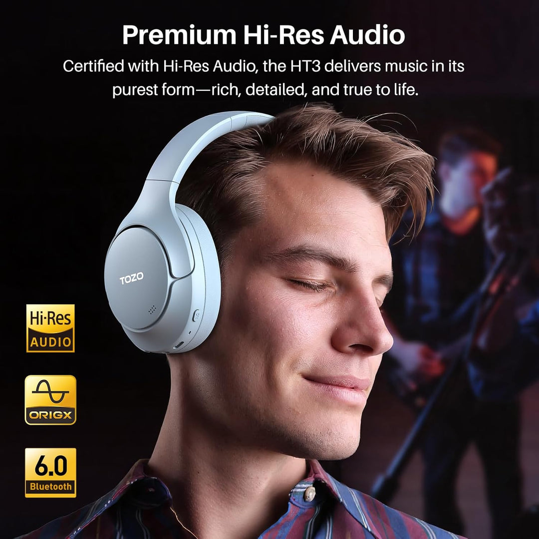TOZO Auriculares híbridos HT3 con cancelación de ruido, batería de...