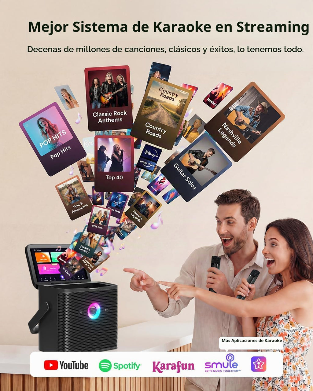 Ikarao Karaoke Machine con Lyrics Display, Professional Karaoke System