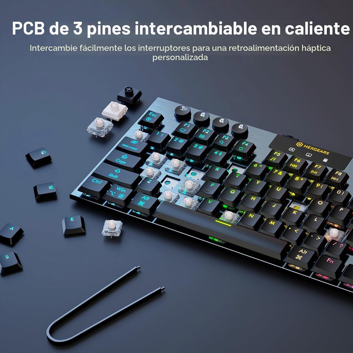 Hexgears Teclado mecánico inalámbrico de perfil bajo de la inmersión A3
