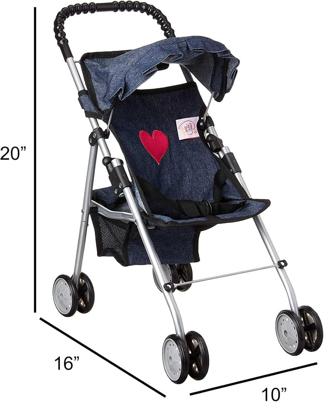 Mi primer carriola para muñecas Denim para bebé muñeca