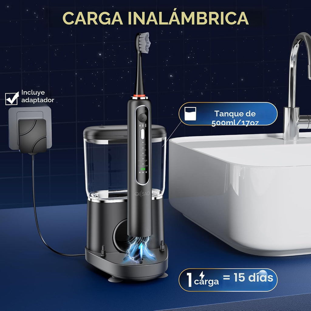 Cepillo de dientes eléctrico con hilo dental combinado, cepillo de dientes