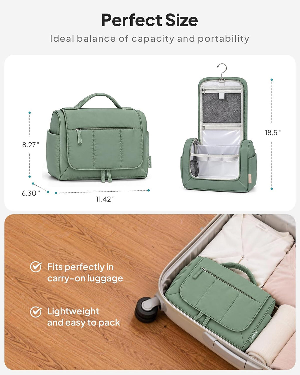 Neceser colgante de viaje para mujer, bolsa de maquillaje grande