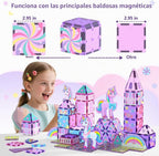 GobiDex Unicorn Toys Magnetic Tiles, Princess Castle Building Set para Girls