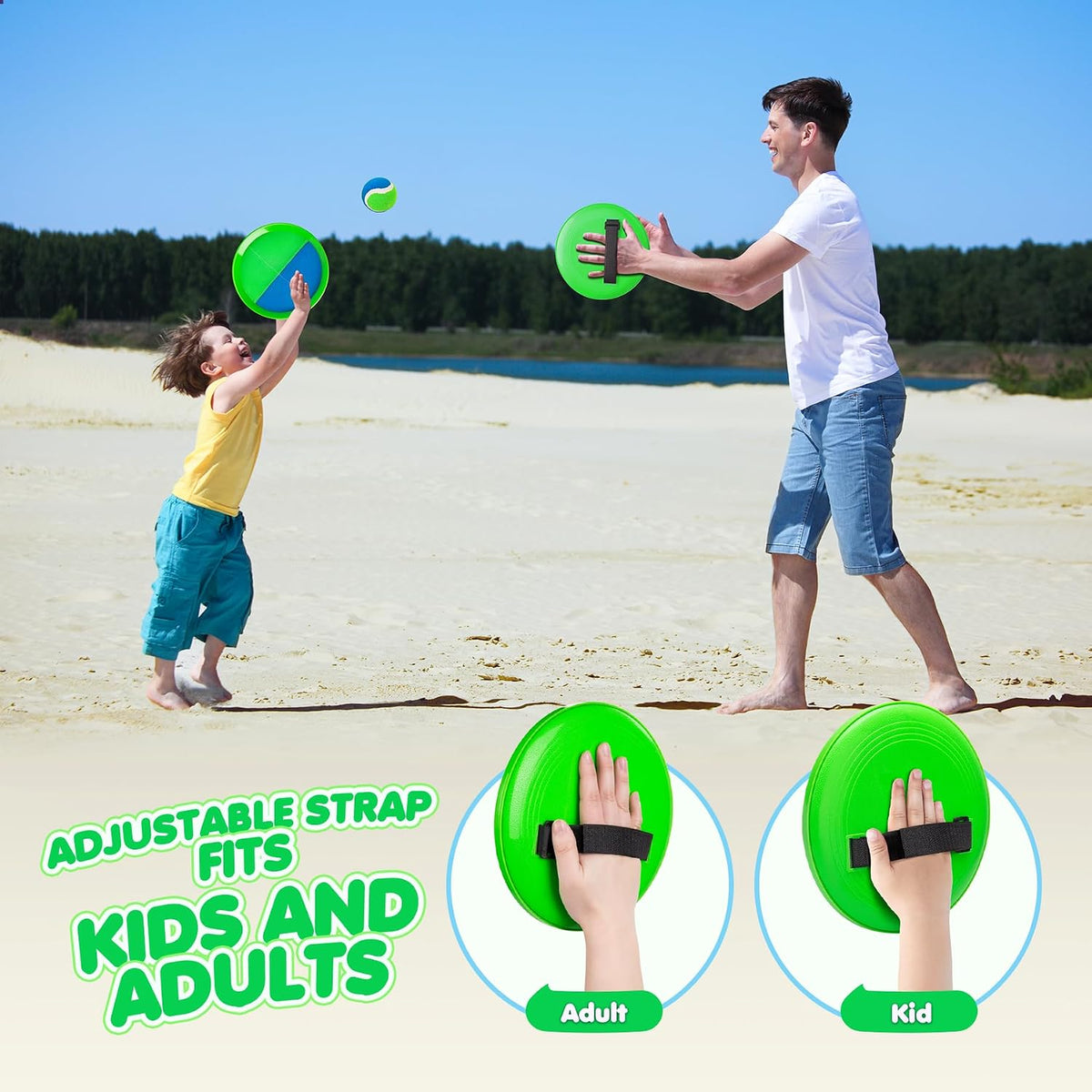 Juego de pelotas para lanzar y atrapar mejoradas, juguetes para niños, juegos al aire libre, entrenamiento de béisbol, resistente y resistente al agua para playa, piscina, patio, regalo