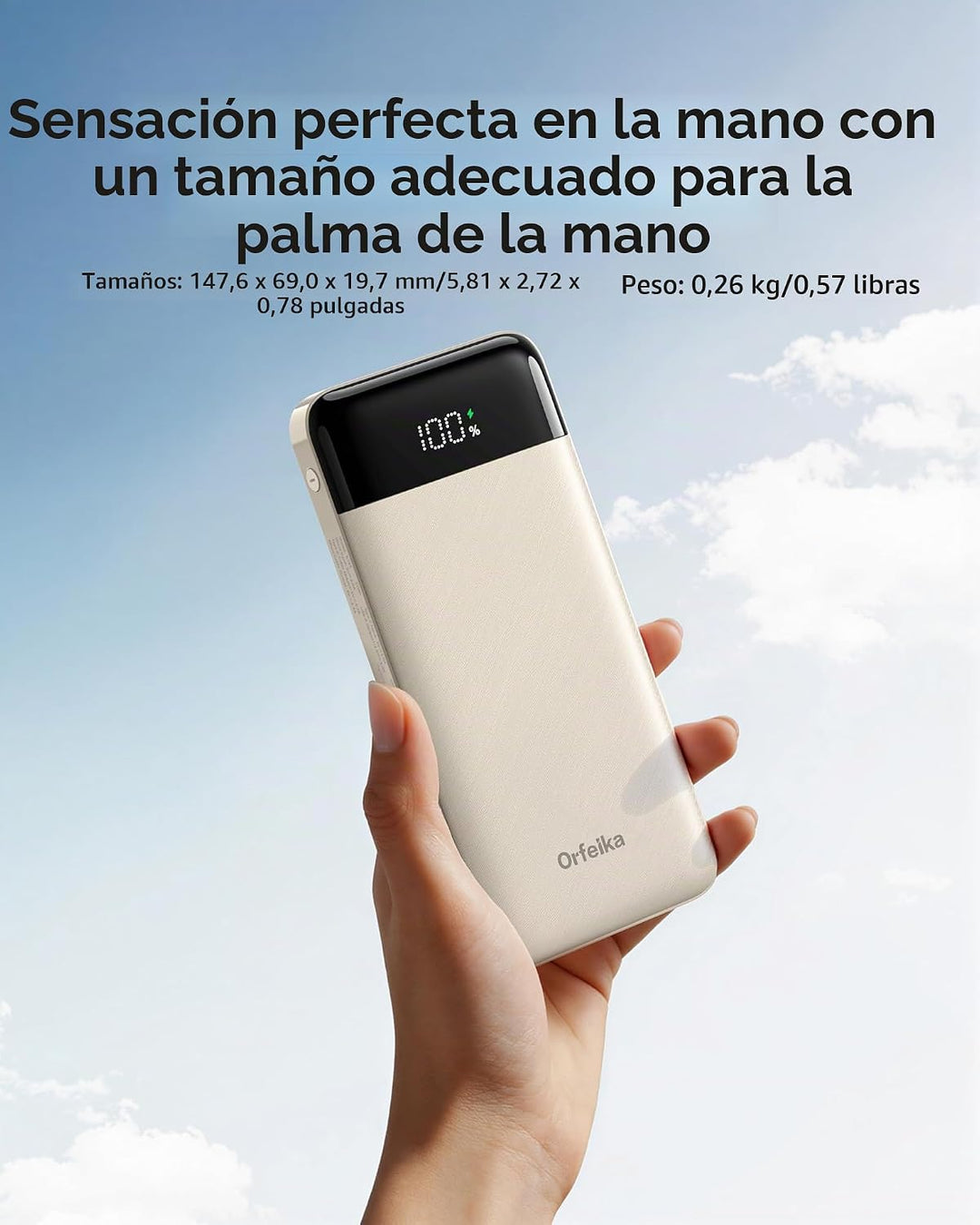 Orfeika Cargador portátil de carga rápida con 4 cables integrados |...