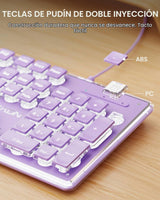 EWEADN GX710S Combo de teclado y mouse con cable con teclas de pudí...