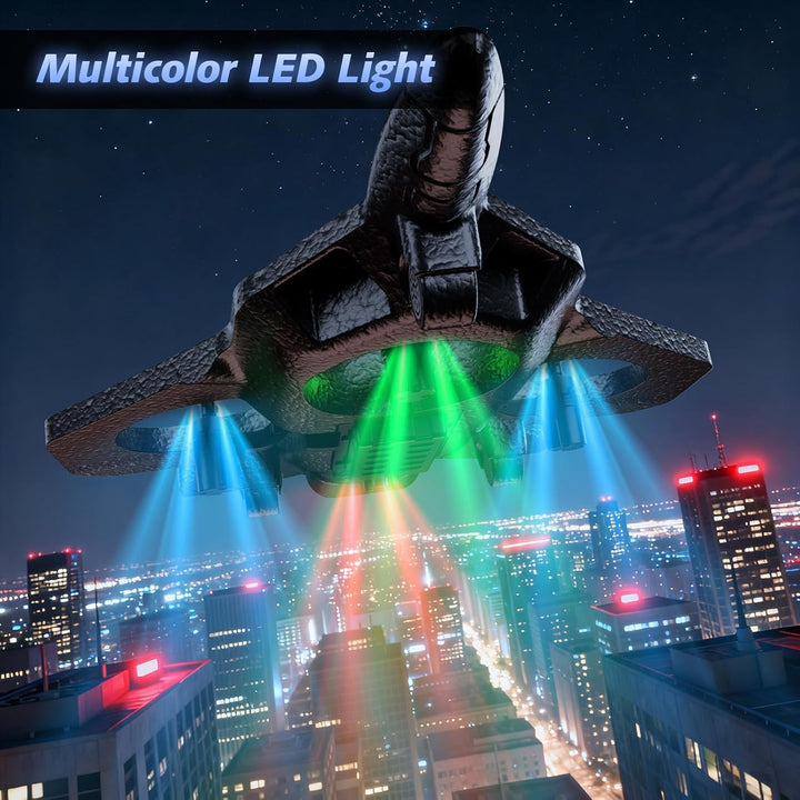 FUNPX Avión RC de espuma con luz LED fría, modo giratorio de 360° y...
