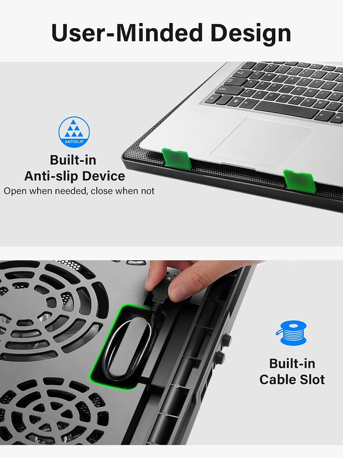 Kootek Almohadilla de enfriamiento para laptop, enfriador de laptop...