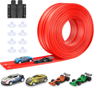 KETIEE Flex Tracks de 16 pies para niños: pista de rampa flexible c...