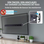 Soporte de pared para TV sin tacos para pantallas de 13 a 55 pulgadas, sin necesidad de tacos, con nivel de burbuja mejorado, VESA máx. 400 x 400 mm, hasta 45,36 kg, ajuste universal para