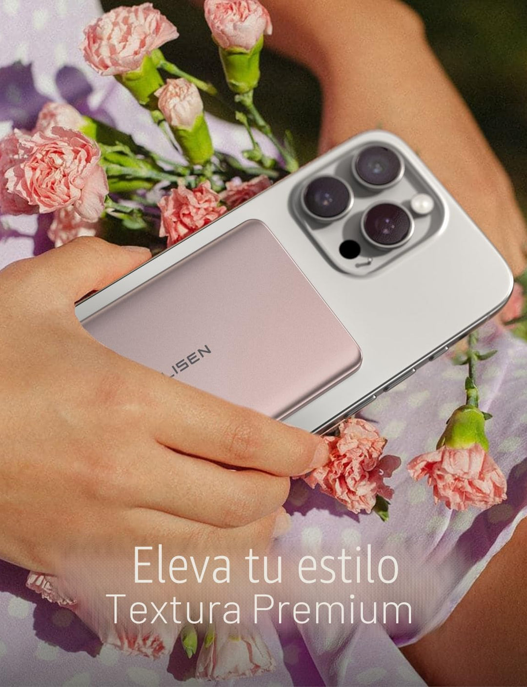 LISEN Qi2 - Batería MagSafe ultra delgada de 15 W, cargador de bate...