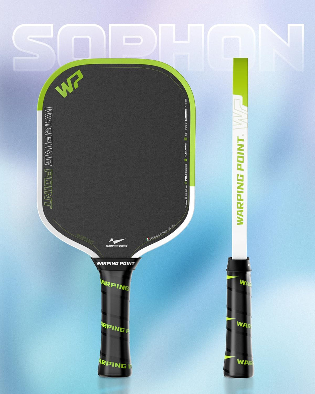 Warping Point Sophon - Raqueta de pickleball con núcleo de espuma de triple respuesta con superficie de fibra de carbono Aero Fusion diseñada para potencia controlada y precisión consistente, cuerpo