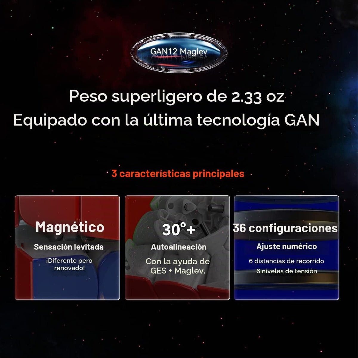 GAN 12 Maglev UV, Cubo de velocidad adhesivo 3x3 sin pegatinas Gans 56mm, cubo mágico de rompecabezas, juguetes para niños, adolescentes y adultos, regalos de cumpleaños y rellenos de calcetines