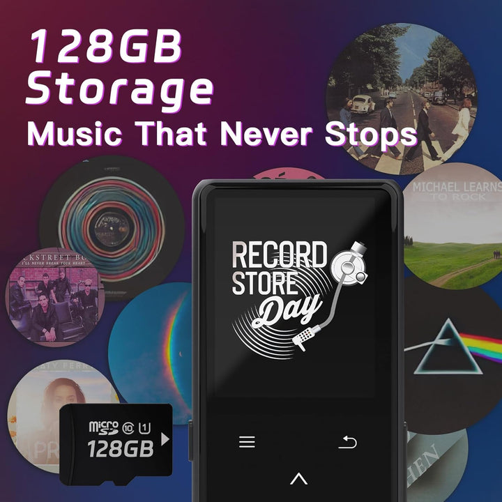 Reproductor MP3 de 128 GB con Bluetooth, reproductor de música port...